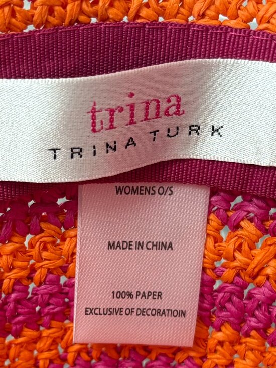 NWT - Trina Turk Palo Bucket Hat - Bright Pink and Orange Stripe main image 7